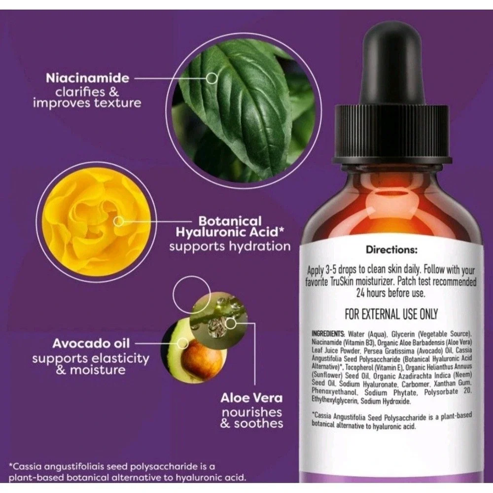 NEW~TruSkin Niacinamide Facial Serum With Vitamin E & Hyaluronic‎ Acid - 1 fl oz